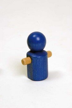 Bonhomme en bois bleu