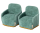 Fauteuil vert (2 pcs)