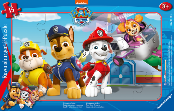 Puzzle Paw Patrol Vier mutige Retter (15 Teile)