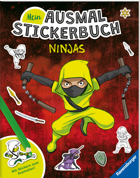 Mein Ausmal-Stickerbuch Ninjas