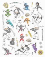 Mein Ausmal-Stickerbuch Ninjas