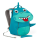 Kindergarten Backpack Shark small