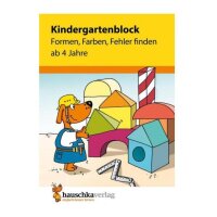 Kindergartenblock Formen, Farben und Fehler finden 4 Jahre
