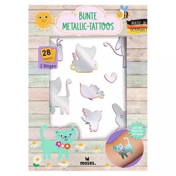 Bunte Metallic-Tattoos