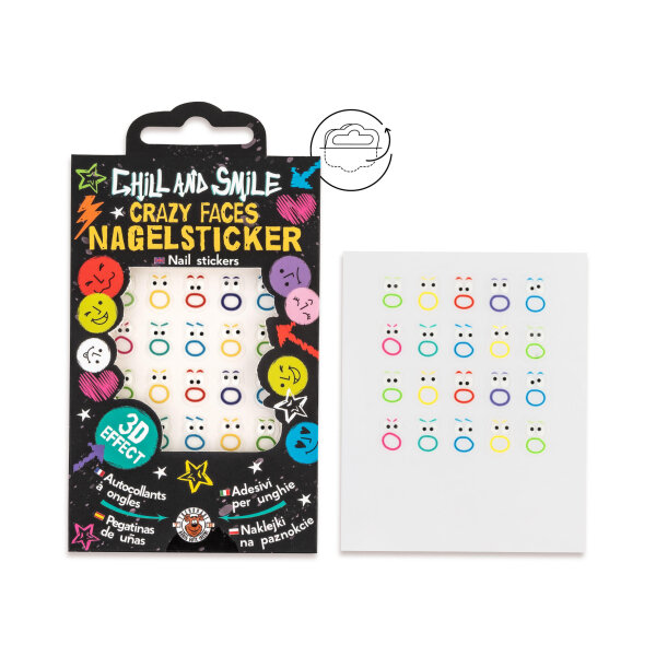 Crazy Faces Nagelsticker