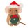Weihnachtsmaus mit Kranz 11 cm