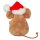 Weihnachtsmaus mit Kranz 11 cm