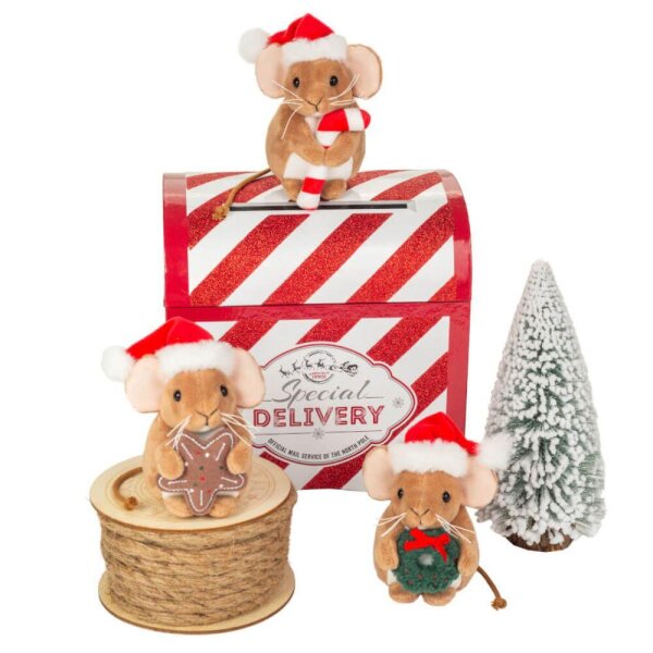Weihnachtsmaus mit Keks 11 cm