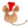 Weihnachtsmaus mit Geschenk 11 cm
