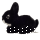 Hase sitzend schwarz 17cm