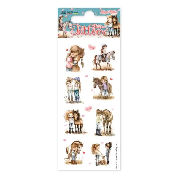 Glitzer Tattoos Pferdem&auml;dchen
