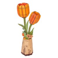 Orange Tulip Wooden Bloom Craft