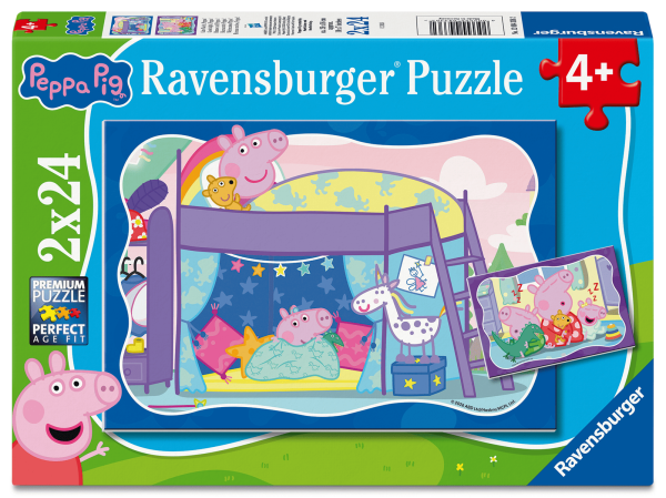 Puzzle Gute Nacht, Peppa (2x24 Teile)